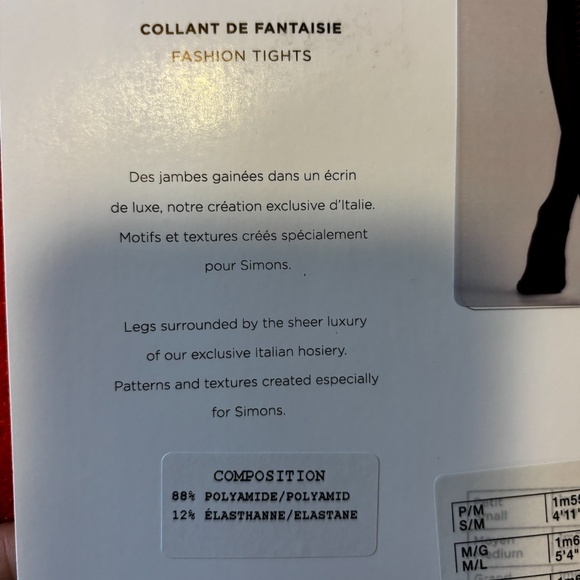 Ruby red elegant vine back-seam fashion tights made in Italy NWT - Picture 6 of 7